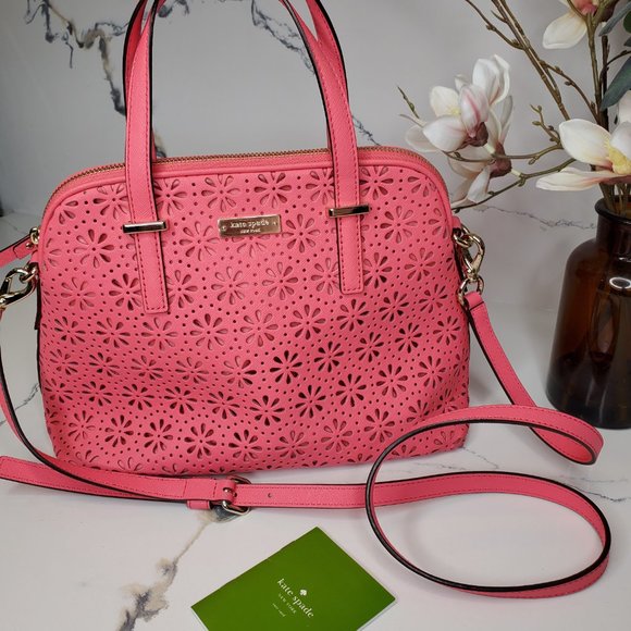 Kate Spade Pink Lazer Cut Dome Satchel - Picture 2 of 6